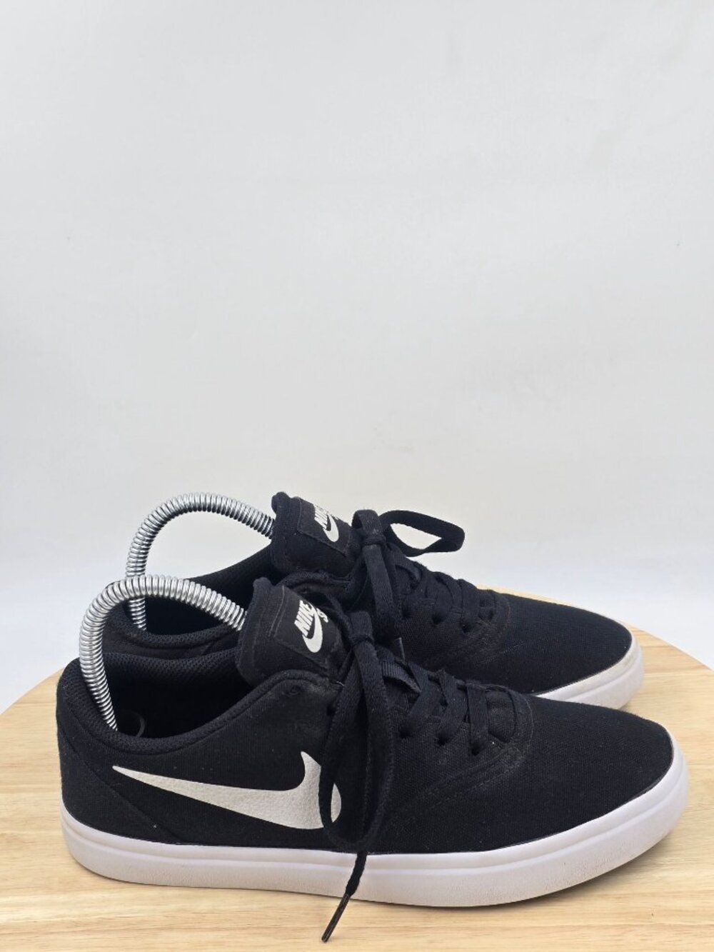 Nike SB Check Canvas (GS) Black/White Boy's Skate Shoes Sz 6Y